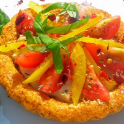 Raw Spicy Nut Cheese and Vegetable Tarts